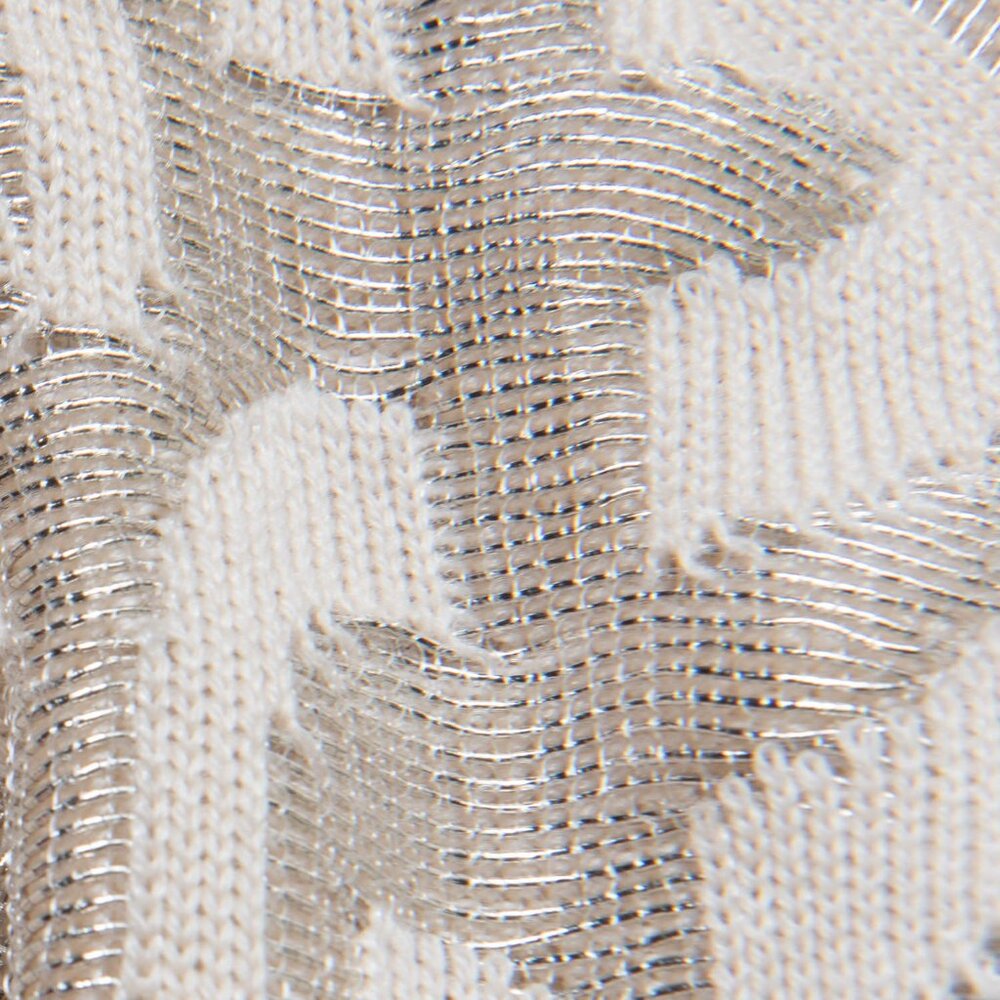 Escada Sowustar Sweater Dress Cable Shift Long Sleeve Metallic Cream Size Large - Picture 12 of 12